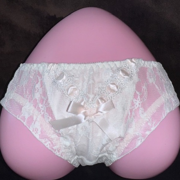 Pink and white Lolita kawaii Lace panties. Bridal Panties. - Picture 1 of 3